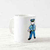 Cartoon Polizeibeamte für Strafverfolgung Kaffeetasse (Vorderseite Links)