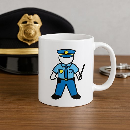 Cartoon Polizeibeamte für Strafverfolgung Kaffeetasse