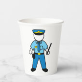Cartoon Polizeibeamte für Strafverfolgung Pappbecher (Vorderseite)