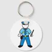 Cartoon Polizeibeamte für Strafverfolgung Schlüsselanhänger (Vorderseite)