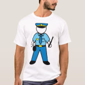 Cartoon Polizeibeamte für Strafverfolgung T-Shirt (Vorderseite)