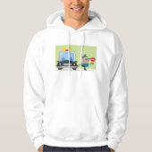 Cartoon Polizeibeamter Stopp Sign Hoodie (Vorderseite)