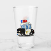 Cartoon Polizeiwagen Glas (Rückseite)