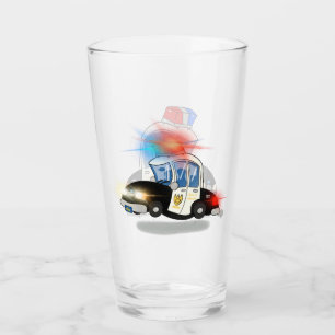 Cartoon-Polizeiwagen Glas