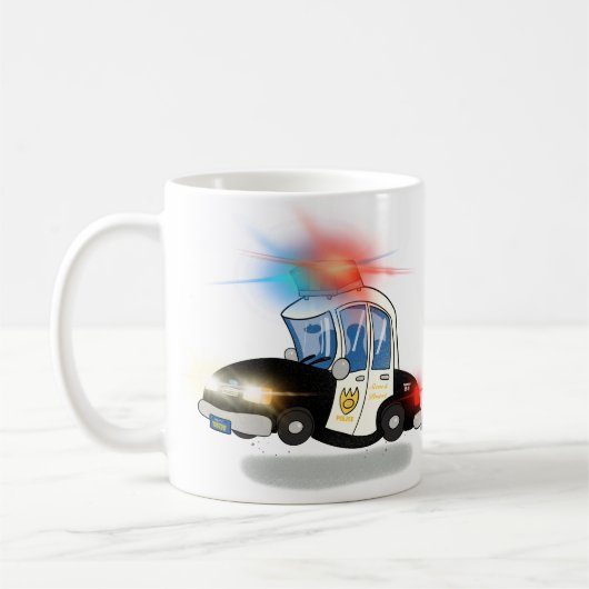 Cartoon Polizeiwagen Kaffeetasse (Links)