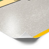 Cartoon Polizeiwagen mit blinkenden Leuchten Fotodruck (Ecke)