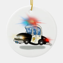 Cartoon Polizeiwagen und Feuerwehrfahrzeuge Keramik Ornament