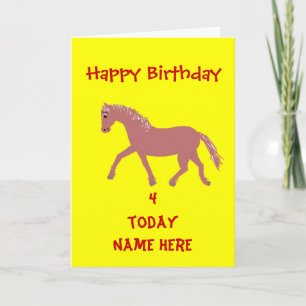 Cartoon Pony, Lächeln, Geburtstag anpassen Karte