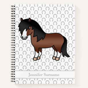 Cartoon Pony Pony, braun, Shetland Pony Notizblock