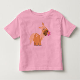 Cartoon Pony und Blume Kinder T - Shirt