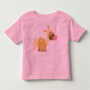 Cartoon Pony und Blume Kinder T - Shirt