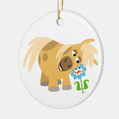 Cartoon Pony und Blume Ornament (Links)