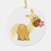 Cartoon Pony und Blume Ornament (Vorne)