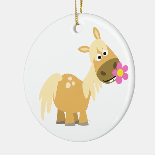 Cartoon Pony und Blume Ornament (Links)