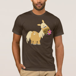 Cartoon Pony und Blume T - Shirt