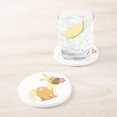 Cartoon Pony und Blume Untersetzer (Seite)