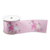 Cartoon Poodle mit rosa Haar und Bow 3" Satinband (Spule)