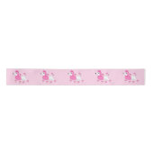 Cartoon Poodle mit rosa Haar und Bow 3" Satinband (Vorderseite)
