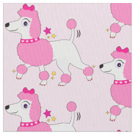 Cartoon Poodle mit rosa Haar und Bow Stoff