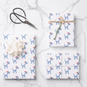 Cartoon Poodle Posh Paws Weihnachten Geschenkpapier Set