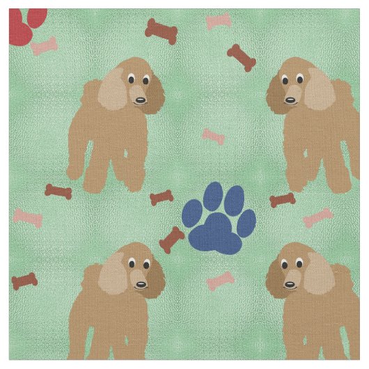 Cartoon Poodle Stoff (Nahaufnahme)