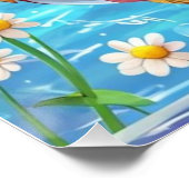 Cartoon Pool Party Dusche mit Schnorchel und Schwi Poster (Ecke)