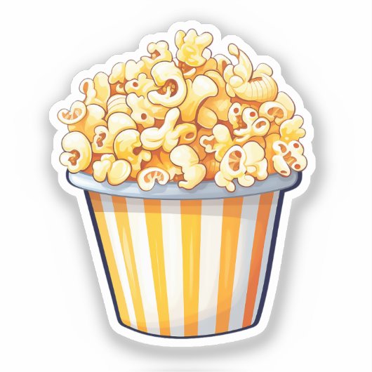 Cartoon popcorn aufkleber (Vorderseite)
