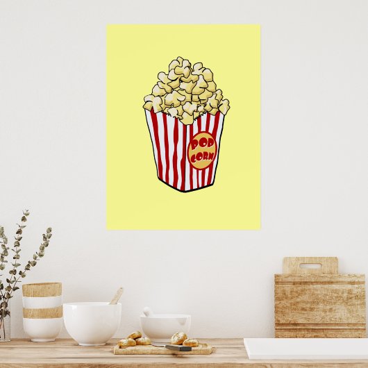 Cartoon Popcorn Bag Print Poster (Küche)