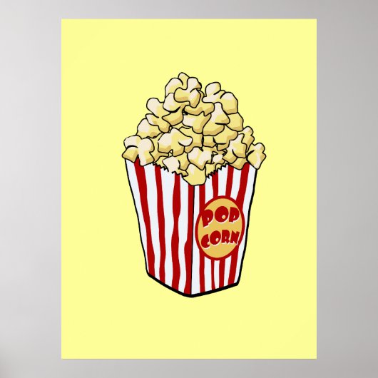 Cartoon Popcorn Bag Print Poster (Vorne)
