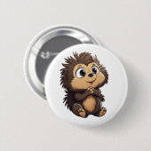 Cartoon-Porcupie-Abbildung Button (Vorne & Hinten)