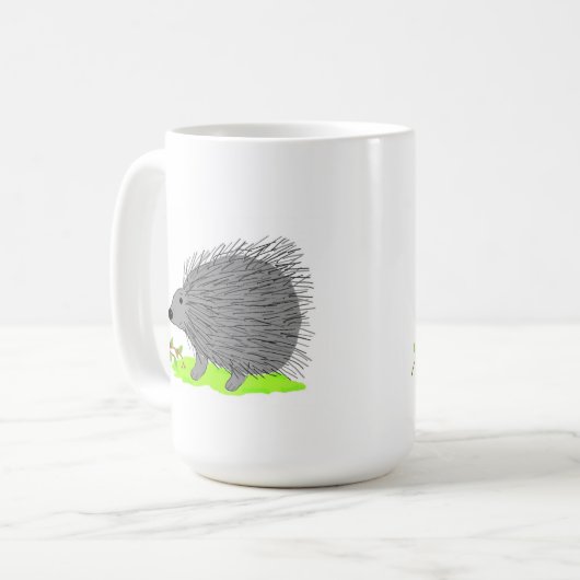 Cartoon Porcupine Kaffeetasse (Vorderseite Links)