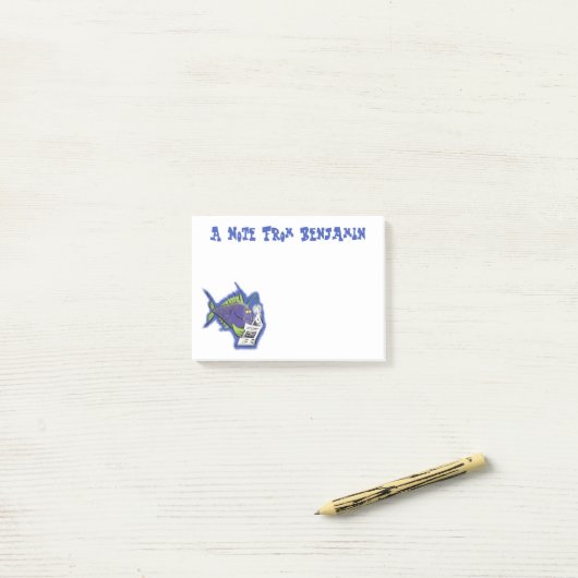 Cartoon Post-it Klebezettel (Auf Schreibtisch)