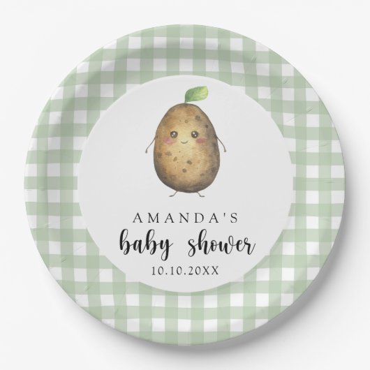 Cartoon Potato Baby Dusche Pappteller (Vorderseite)