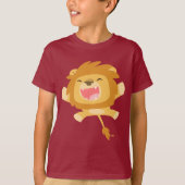 Cartoon Pouncing Lion Children T - Shirt (Vorderseite)