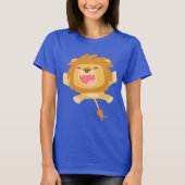 Cartoon Pouncing Lion Women T - Shirt (Vorderseite)