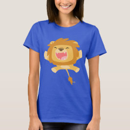 Cartoon Pouncing Lion Women T - Shirt