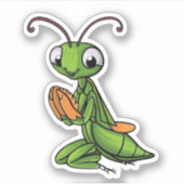 Cartoon Praying Mantis Aufkleber (Vorderseite)