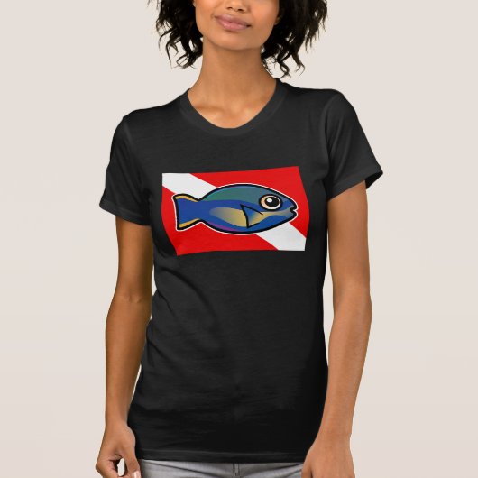 Cartoon Princess Parrotfish Tauchflagge T-Shirt (Vorderseite)
