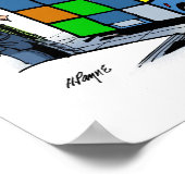 Cartoon print Nissan Cube Poster (Ecke)