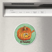 Cartoon Pumpkin Round Personalisiert Magnet (In Situ (Geschirrspüler))