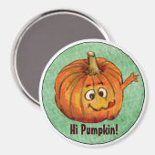 Cartoon Pumpkin Round Personalisiert Magnet (Vorderseite/Rückseite)