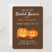 Cartoon Pumpkins Hochzeit Niedliches Paar Brautpar Einladung (Vorderseite)