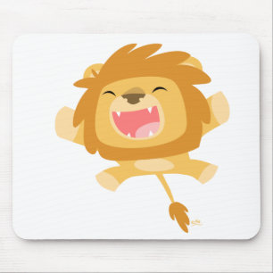 Cartoon Puncing Lion Mousepad