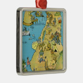 Cartoon-Punkte von Zinsen auf Cape Cod Silbernes Ornament (Rechts)