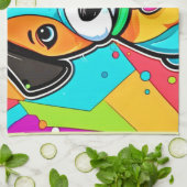 Cartoon Puppy Art Print Geschirrtuch (Gefaltet)
