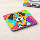 Cartoon Puppy Art Print Getränkeuntersetzer (Linke Seite)