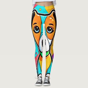 Cartoon Puppy Art Print Leggings