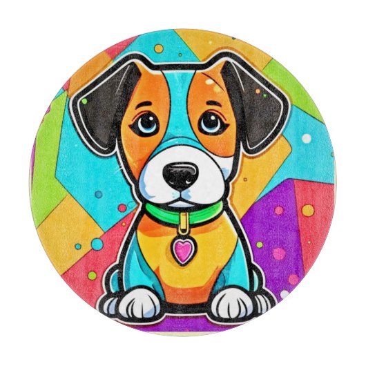 Cartoon Puppy Art Print Schneidebrett (Vorderseite)