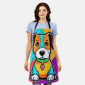 Cartoon Puppy Art Print Schürze (Getragen)