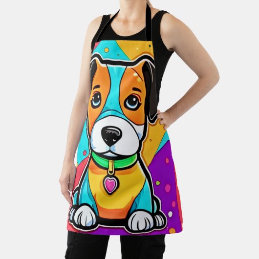 Cartoon Puppy Art Print Schürze (InSitu)